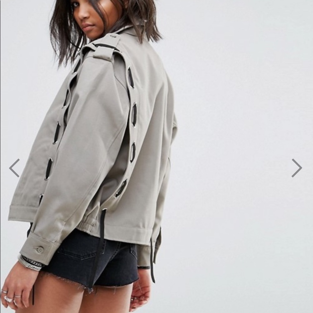 Milk It Vintage Lace Up Military Jacket - Picture 2 of 8